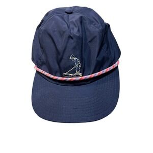 Pukka Navy Blue Nylon Performance Rope Hat Embroidered Snapback Cap Mens OSFM